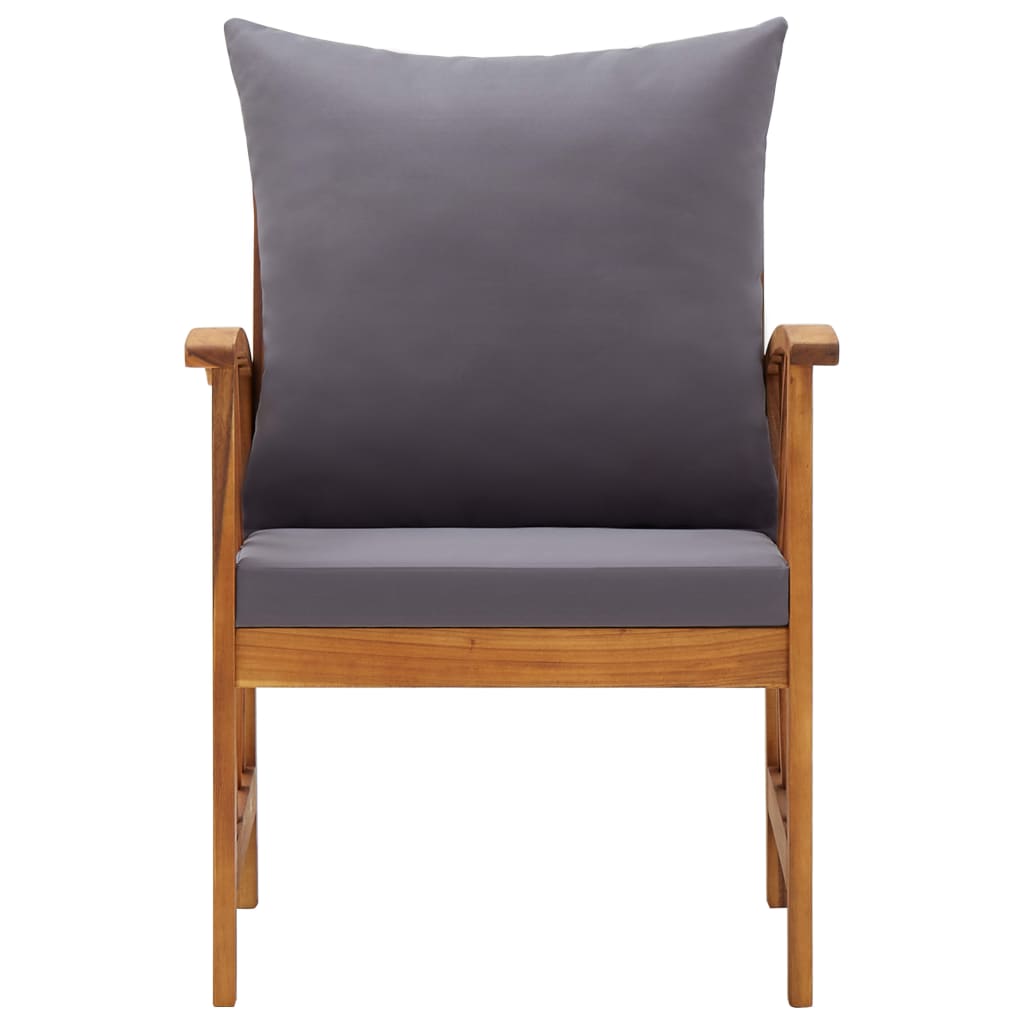 vidaXL Garden Chairs with Cushions 2 pcs Solid Acacia Wood