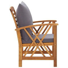vidaXL Garden Chairs with Cushions 2 pcs Solid Acacia Wood