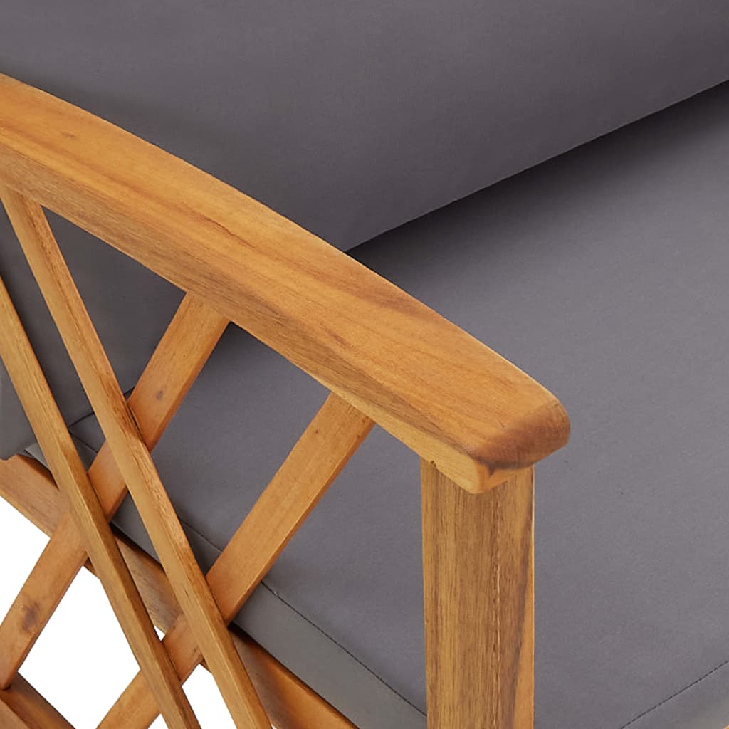 vidaXL Garden Chairs with Cushions 2 pcs Solid Acacia Wood