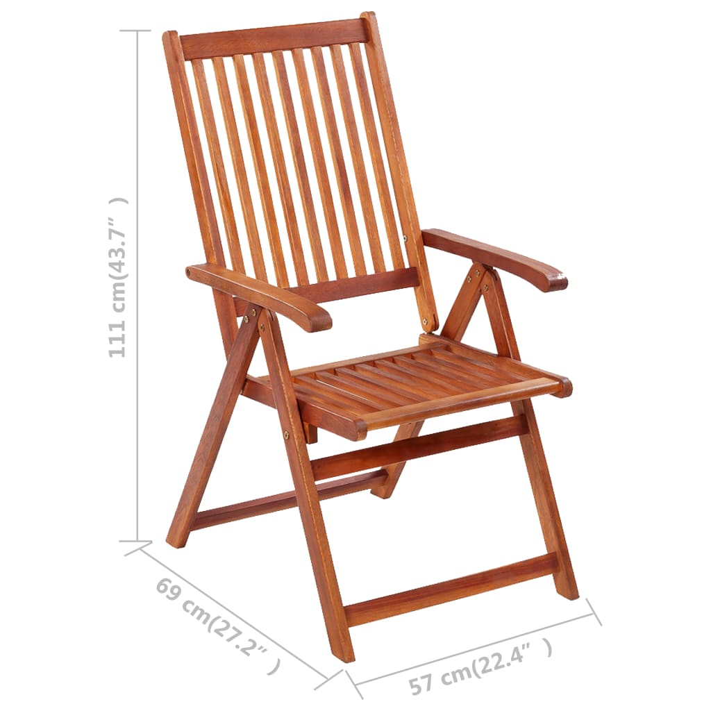 vidaXL Folding Garden Chairs 3 pcs Solid Acacia Wood