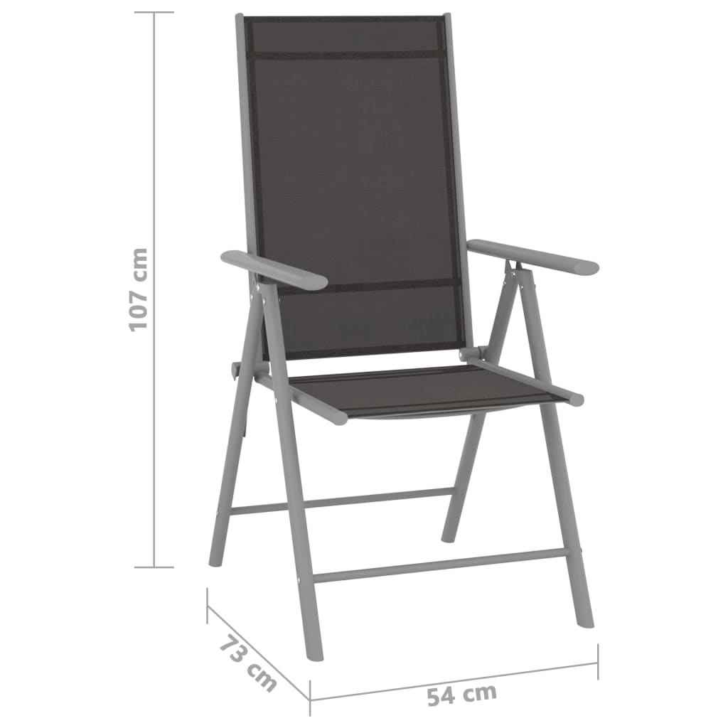 vidaXL Folding Garden Chairs 6 pcs Textilene Black