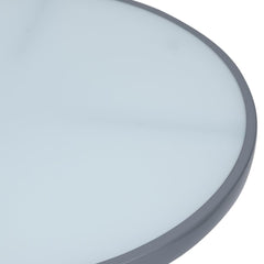 vidaXL Garden Table Light Grey 60 cm Steel and Glass