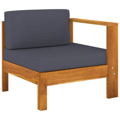 Middle Sofa with 1 Armrest Dark  Solid Acacia Wood