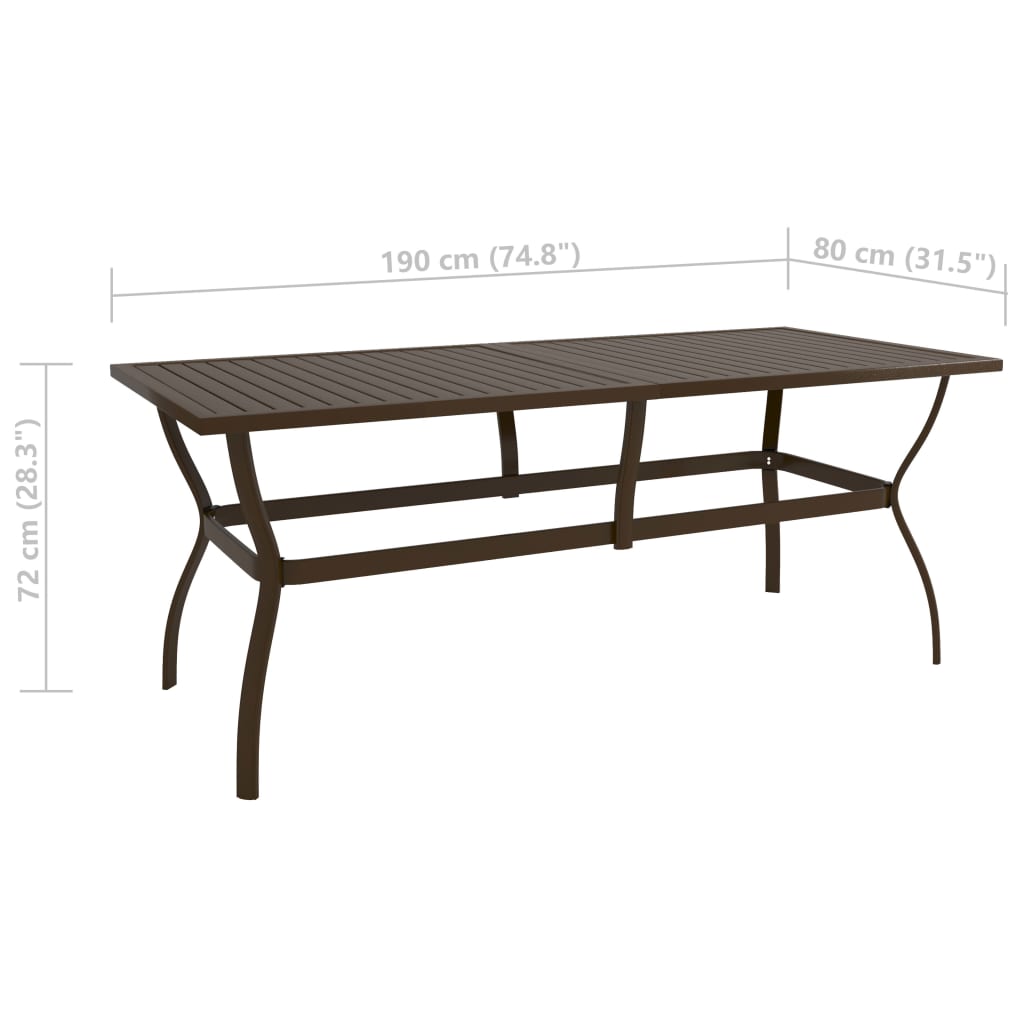 vidaXL Garden Table Anthracite 190x80x72 cm Steel