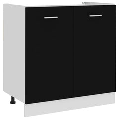 vidaXL Sink Bottom Cabinet Lyon Black 80x46x81.5 cm Engineered Wood