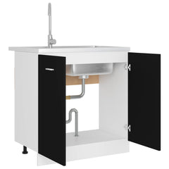 vidaXL Sink Bottom Cabinet Lyon Black 80x46x81.5 cm Engineered Wood