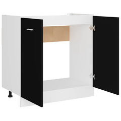 vidaXL Sink Bottom Cabinet Lyon Black 80x46x81.5 cm Engineered Wood
