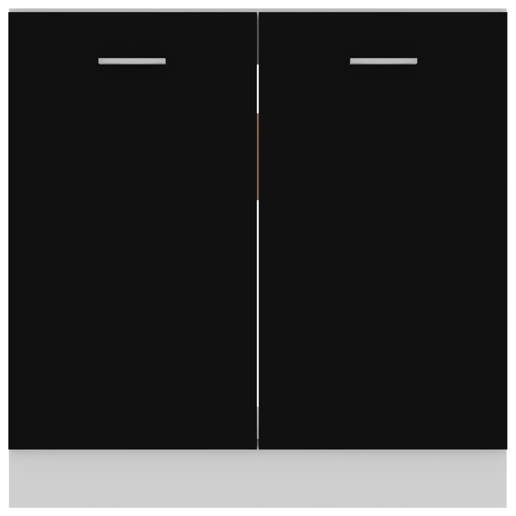 vidaXL Sink Bottom Cabinet Black 80x46x81.5 cm Engineered Wood