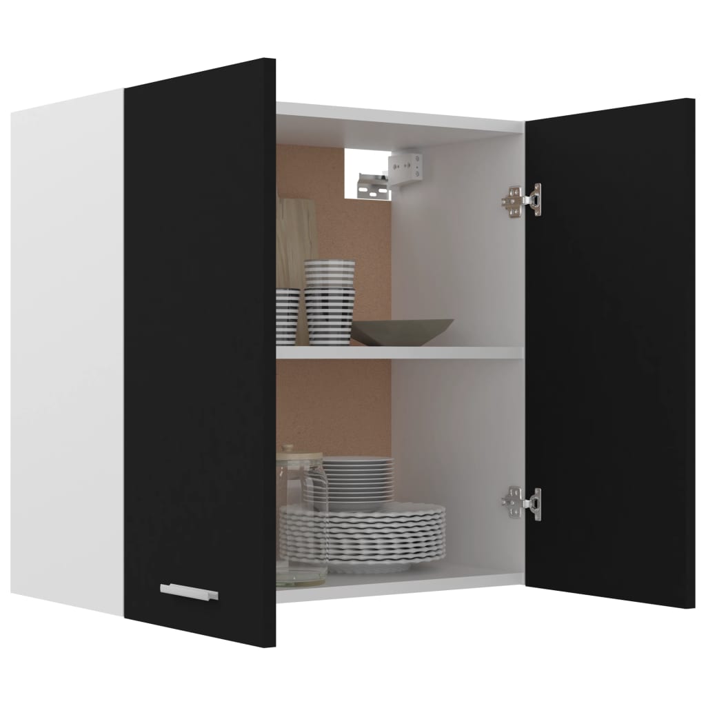 vidaXL Hanging Cabinet Lyon Black 80x31x60 cm Engineered Wood