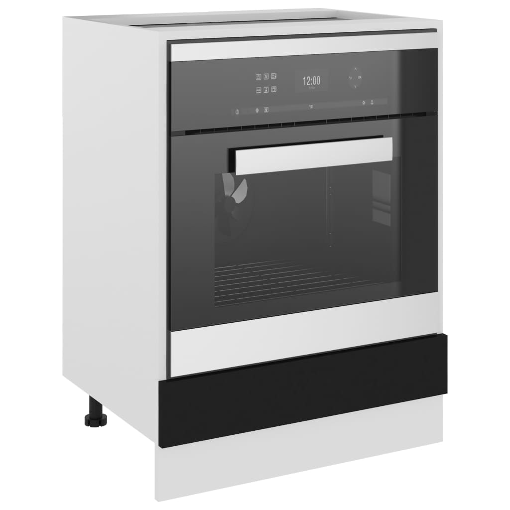 vidaXL Oven Cabinet Riga Black 60x46x81.5 cm Engineered Wood