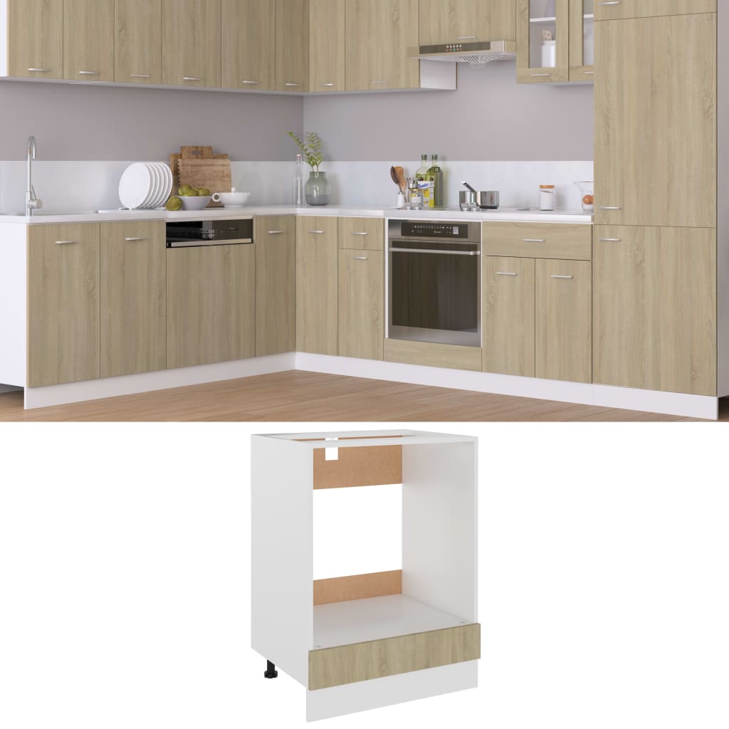 vidaXL Oven Cabinet Riga Black 60x46x81.5 cm Engineered Wood