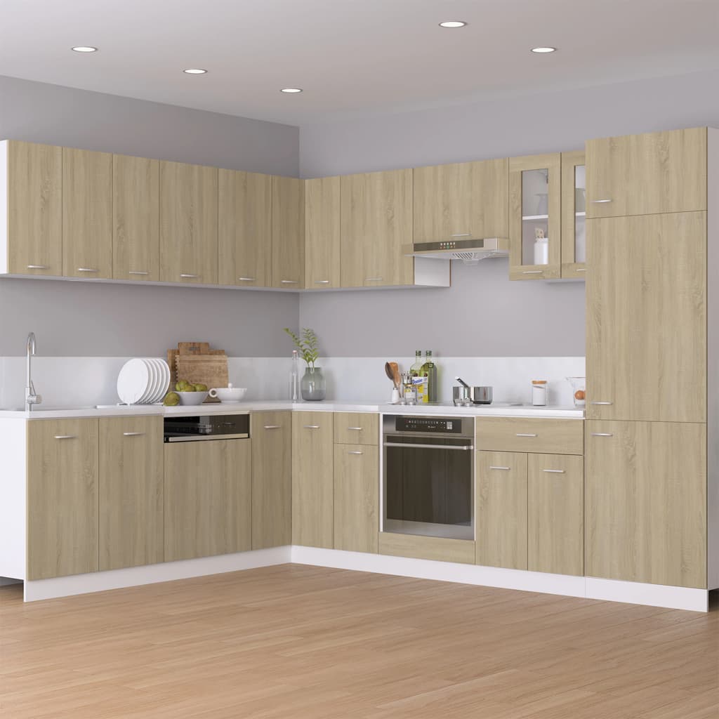 vidaXL Oven Cabinet Riga Black 60x46x81.5 cm Engineered Wood