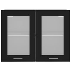 vidaXL Hanging Glass Cabinet Lyon Black  60x31x60 cm Engineered Wood
