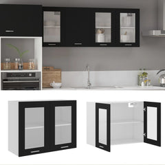 vidaXL Hanging Glass Cabinet Lyon Black  60x31x60 cm Engineered Wood