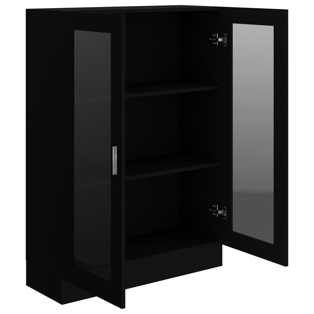 vidaXL Vitrine Cabinet Black 82.5x30.5x115 cm Engineered Wood