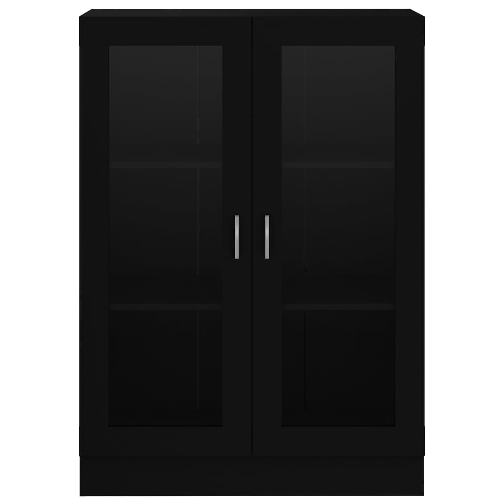 vidaXL Vitrine Cabinet Black 82.5x30.5x115 cm Engineered Wood