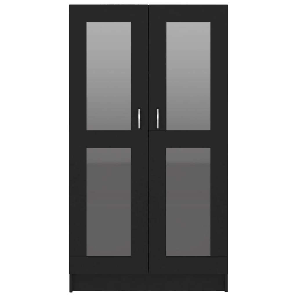 vidaXL Vitrine Cabinet Black 82.5x30.5x150 cm Engineered Wood