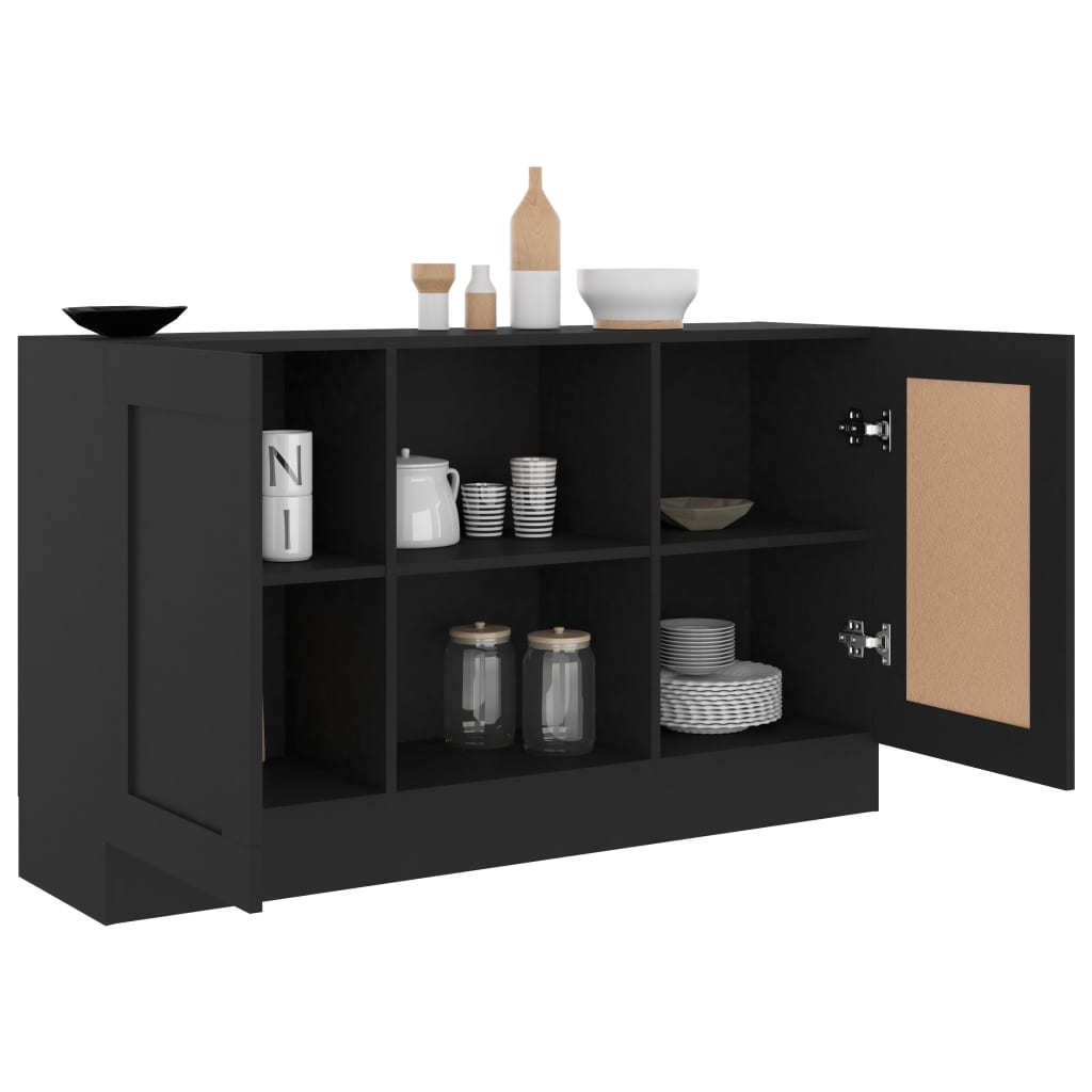 vidaXL Sideboard Black 120x30.5x70 cm Engineered Wood