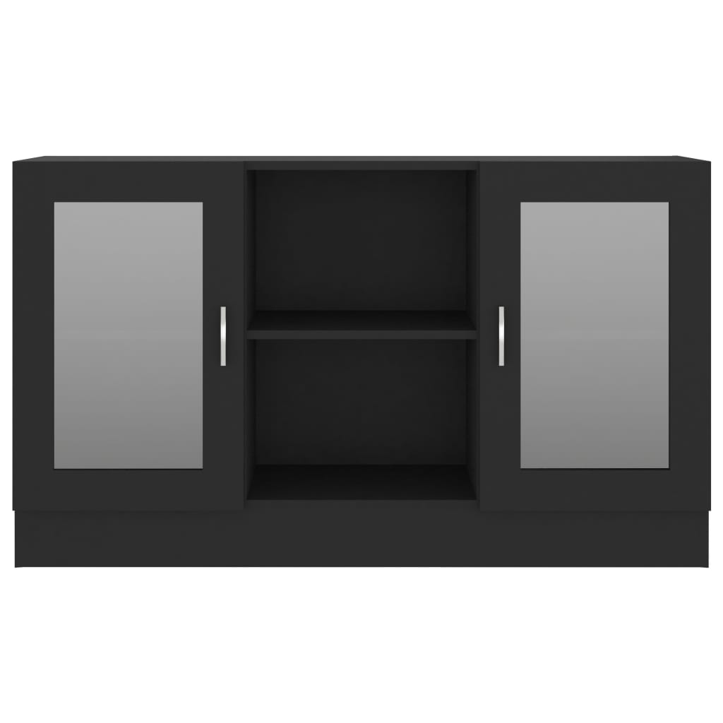 vidaXL Vitrine Cabinet Black 120x30.5x70 cm Engineered Wood