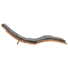 vidaXL Folding Sun Lounger with Dark Grey Cushion Solid Teak Wood