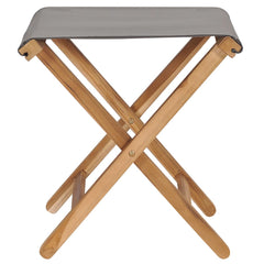 vidaXL Folding Chairs 2 pcs Solid Teak Wood and Fabric Cream White