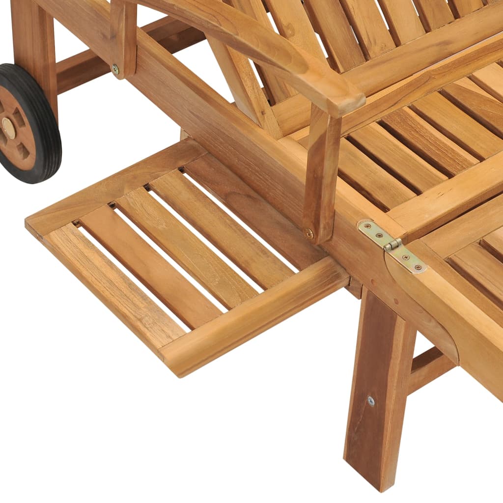 vidaXL Sun Lounger Solid Teak Wood