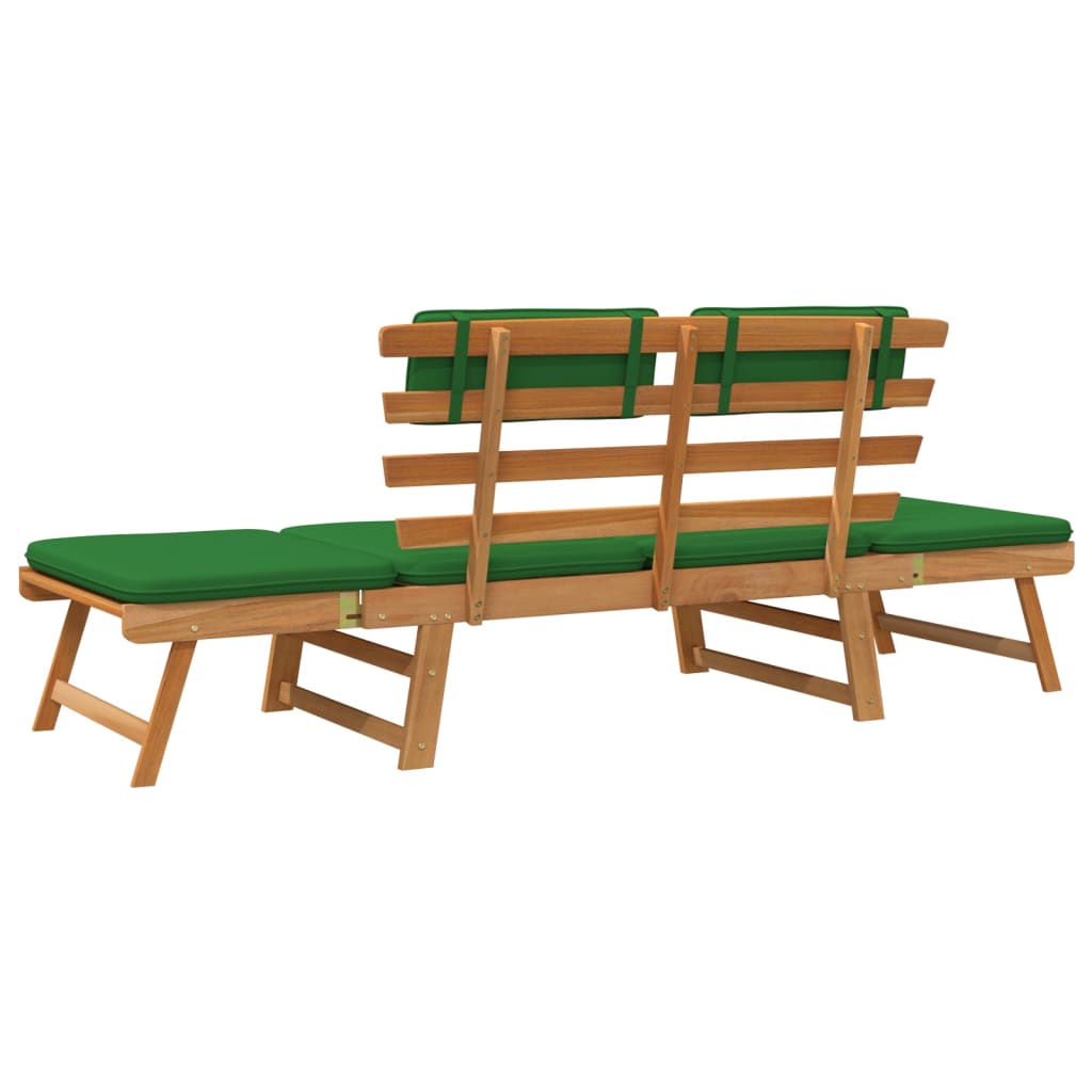 vidaXL Garden Bench with Cushions 2-in-1 190 cm Solid Acacia Wood