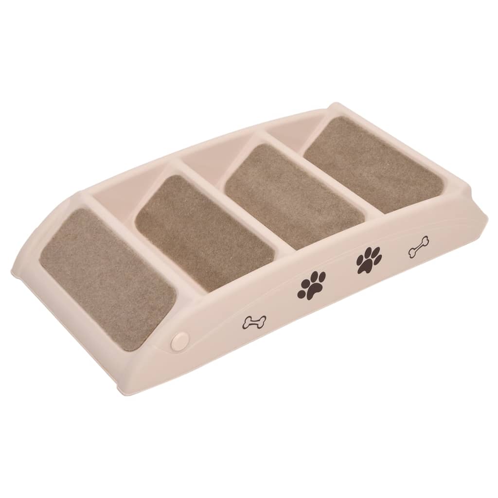 vidaXL Folding Dog Stairs Cream 62x40x49.5 cm