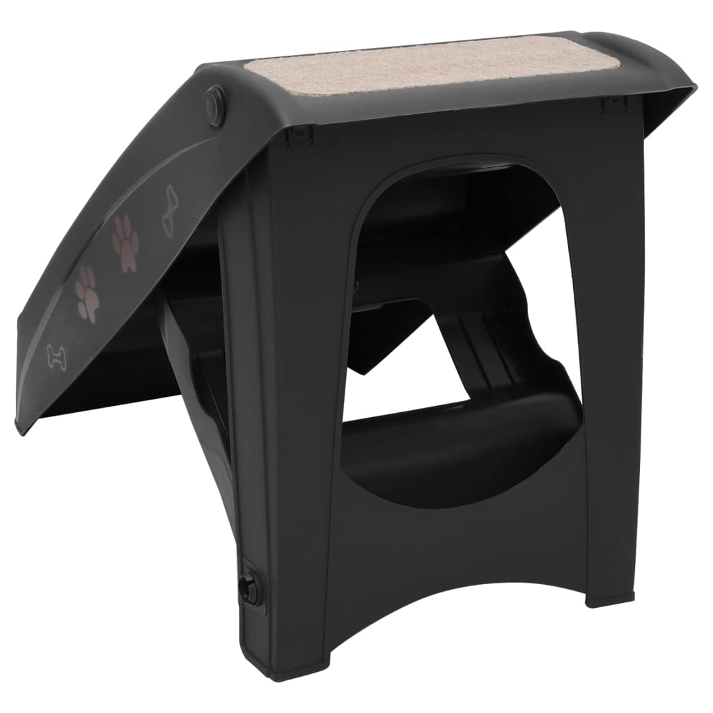 vidaXL Folding Dog Stairs Black 62x40x49.5 cm