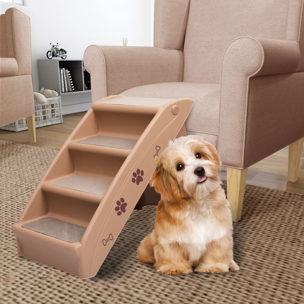 vidaXL Folding Dog Stairs Black 62x40x49.5 cm