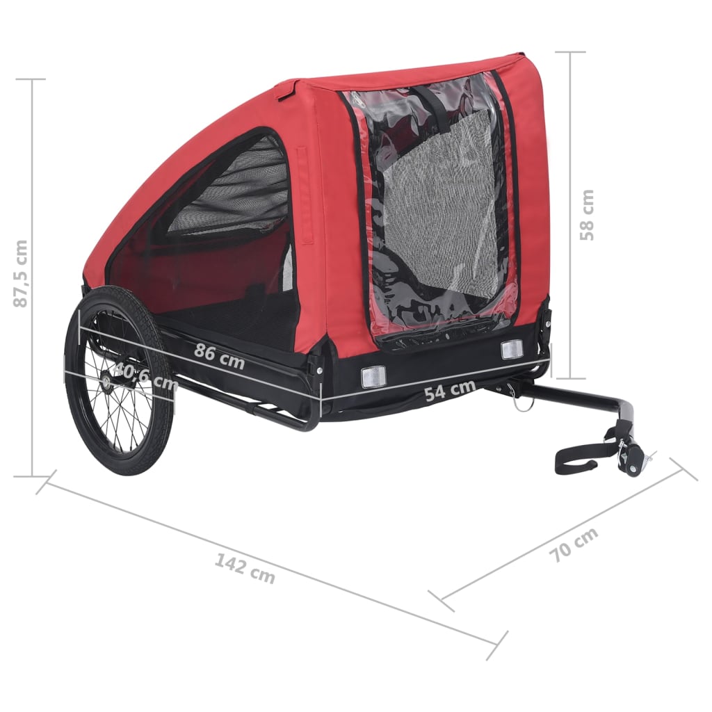 vidaXL Pet Bike Trailer Blue and Black