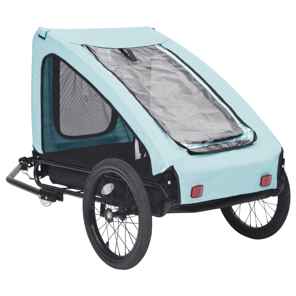 vidaXL Pet Bike Trailer Blue and Black