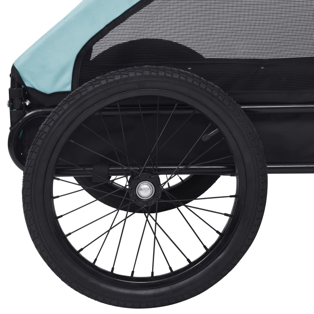 vidaXL Pet Bike Trailer Blue and Black