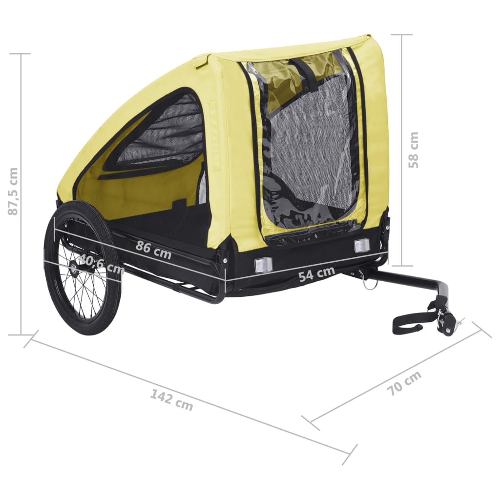 vidaXL Pet Bike Trailer Blue and Black