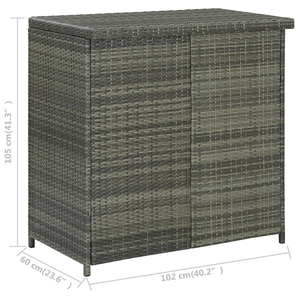 vidaXL 3 Piece Bar Set Poly Rattan Grey