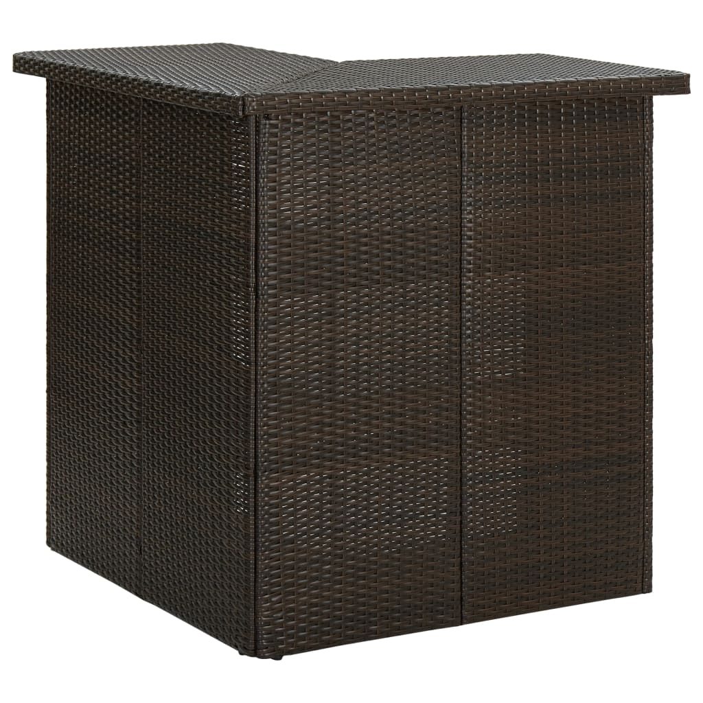 vidaXL Corner Bar Table Black 100x50x105 cm Poly Rattan