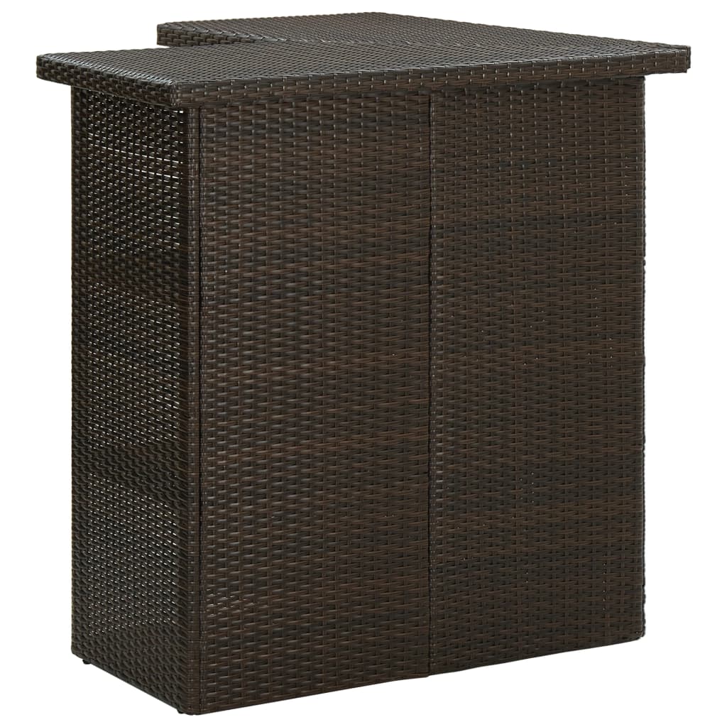 vidaXL Corner Bar Table Black 100x50x105 cm Poly Rattan