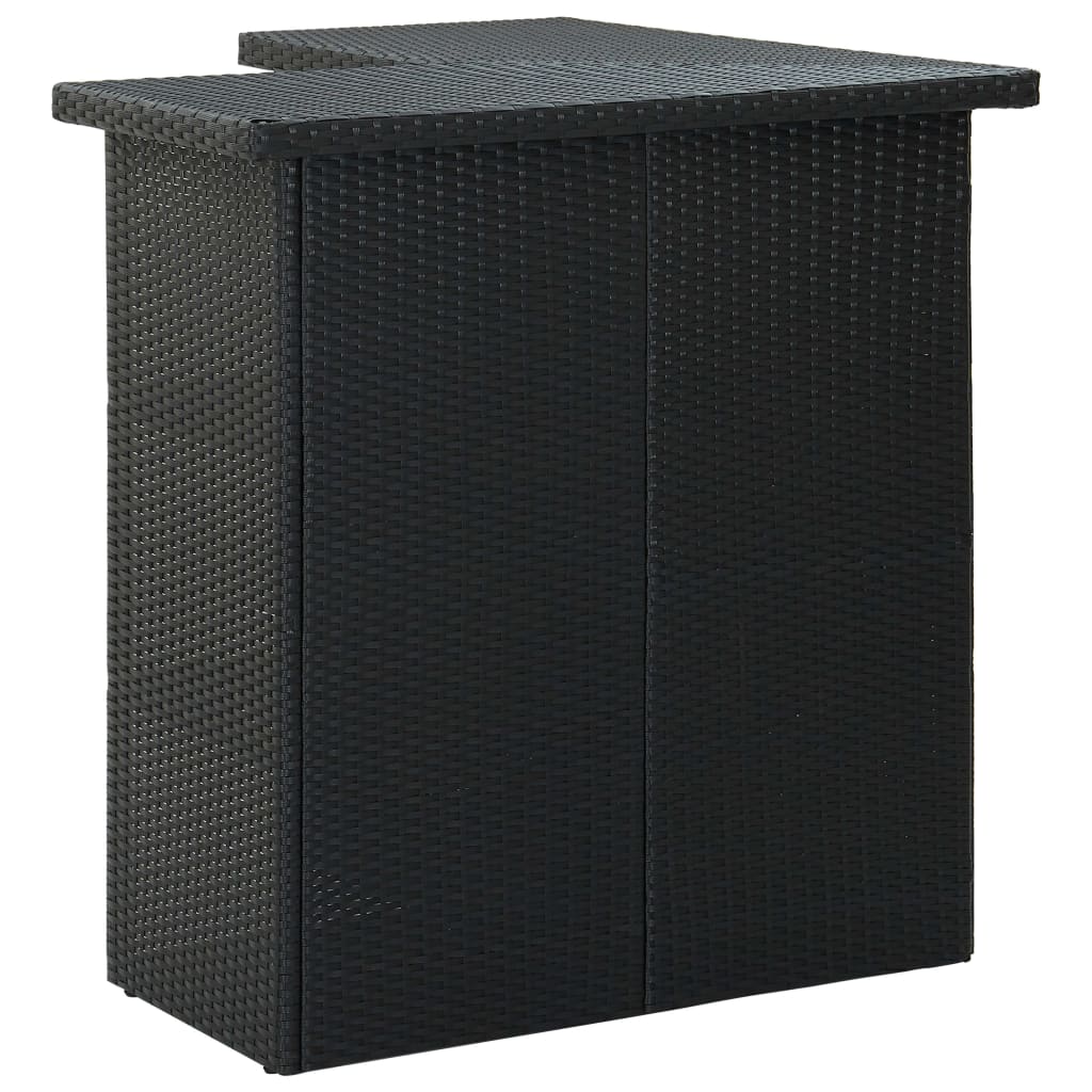 vidaXL Corner Bar Table Black 100x50x105 cm Poly Rattan