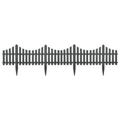 vidaXL Lawn Edgings 17 pcs Anthracite 10 m PP