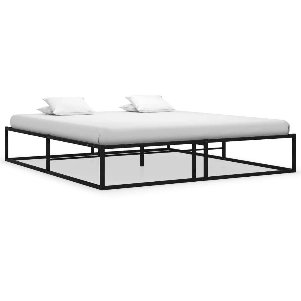 vidaXL Bed Frame without Mattress Black Metal 140x200 cm