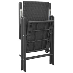 vidaXL Garden Chairs 4 pcs Poly Rattan Black