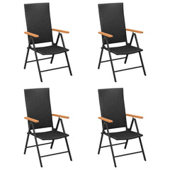vidaXL Garden Chairs 4 pcs Poly Rattan Black