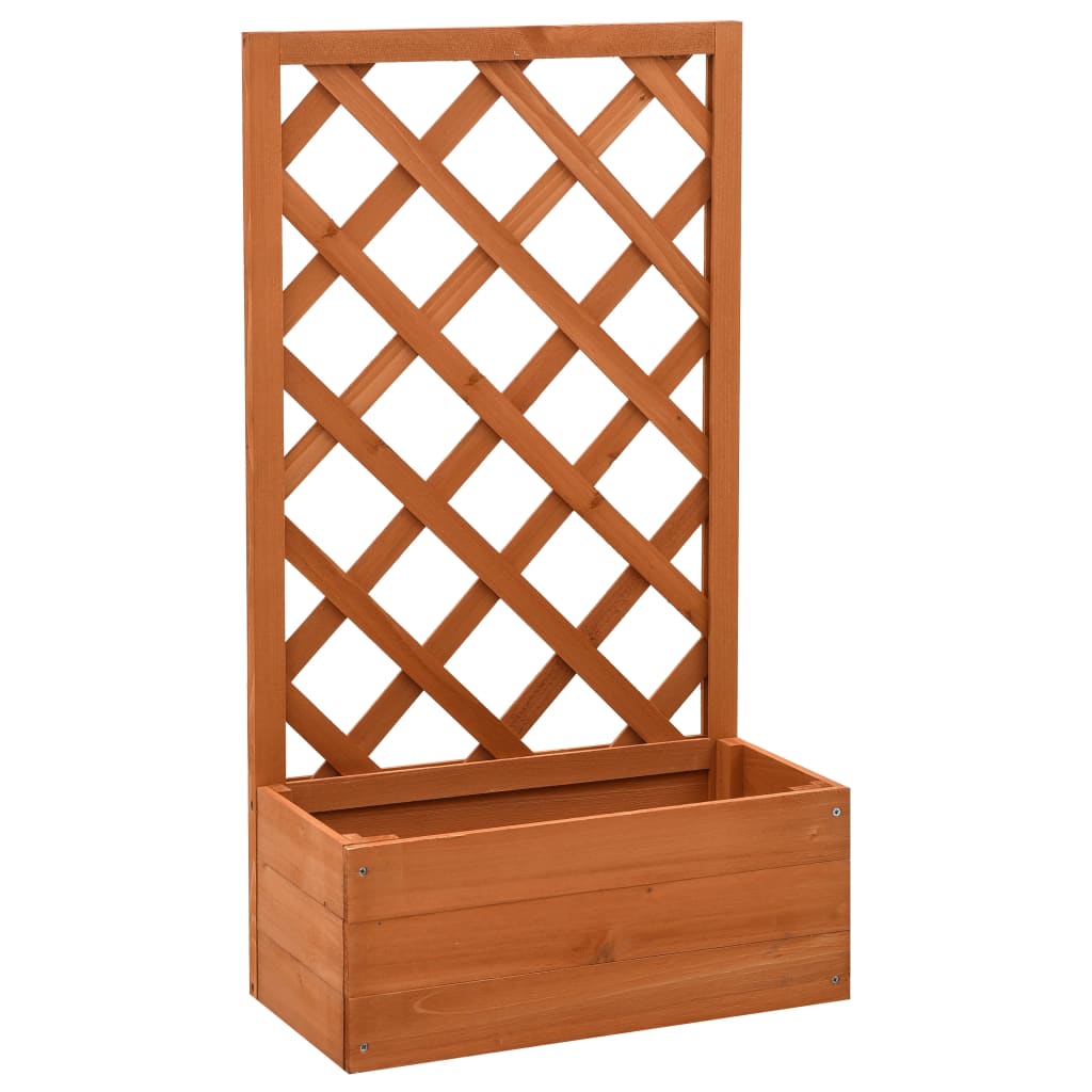 vidaXL Garden Trellis Planter Grey 50x25x90 cm Solid Firwood