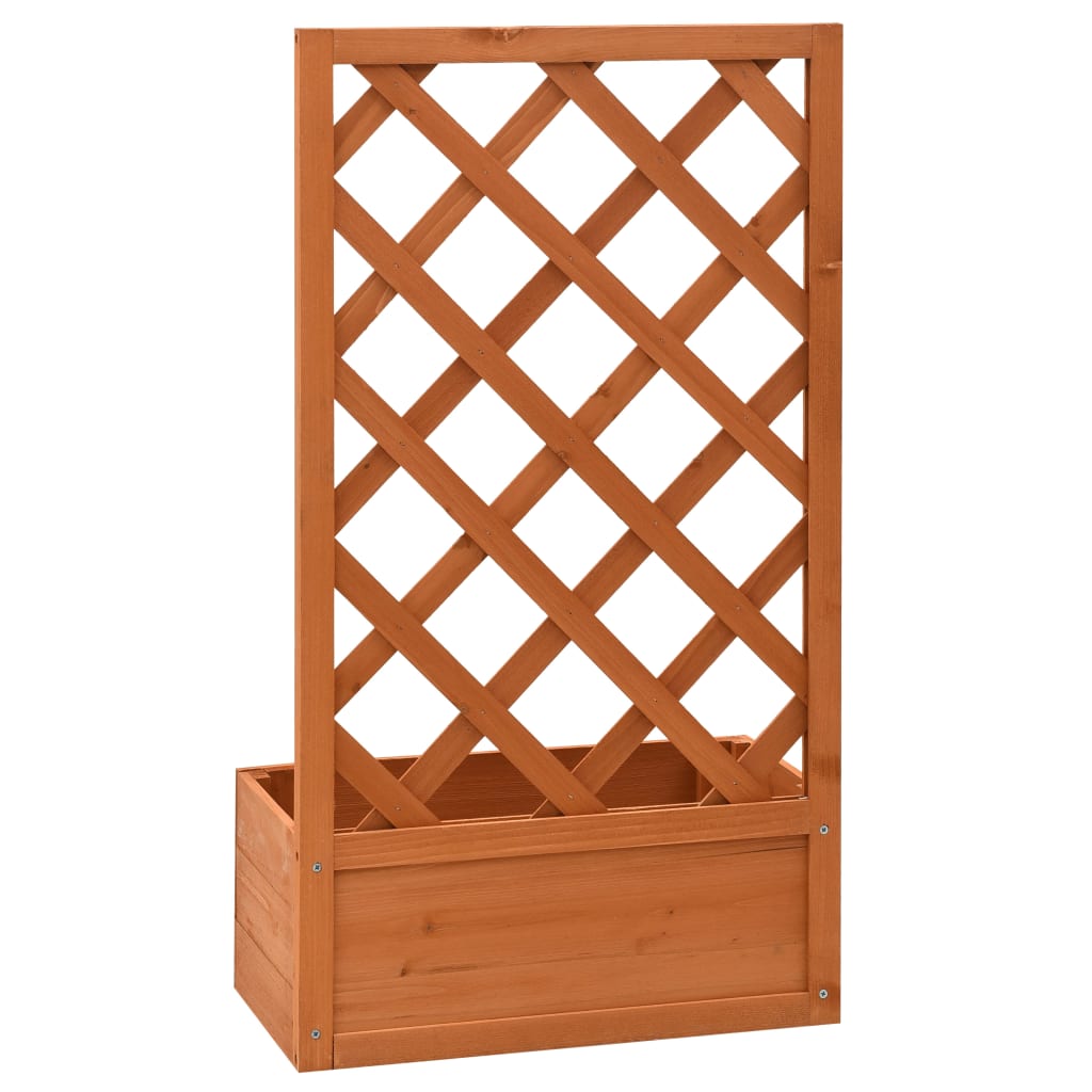 vidaXL Garden Trellis Planter Grey 50x25x90 cm Solid Firwood