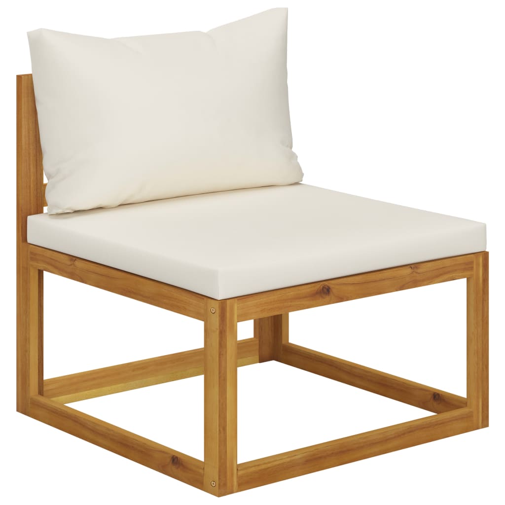 vidaXL 12 Piece Garden Lounge Set with Cushion Cream Solid Acacia Wood