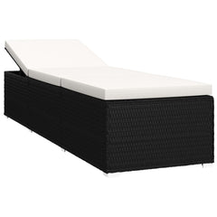 vidaXL 3 Piece Garden Sun Loungers with Tea Table Poly Rattan Brown