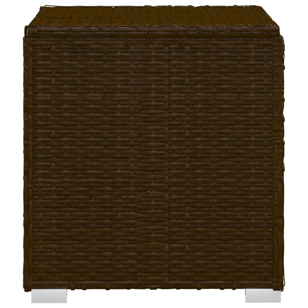 vidaXL 3 Piece Garden Sun Loungers with Tea Table Poly Rattan Brown