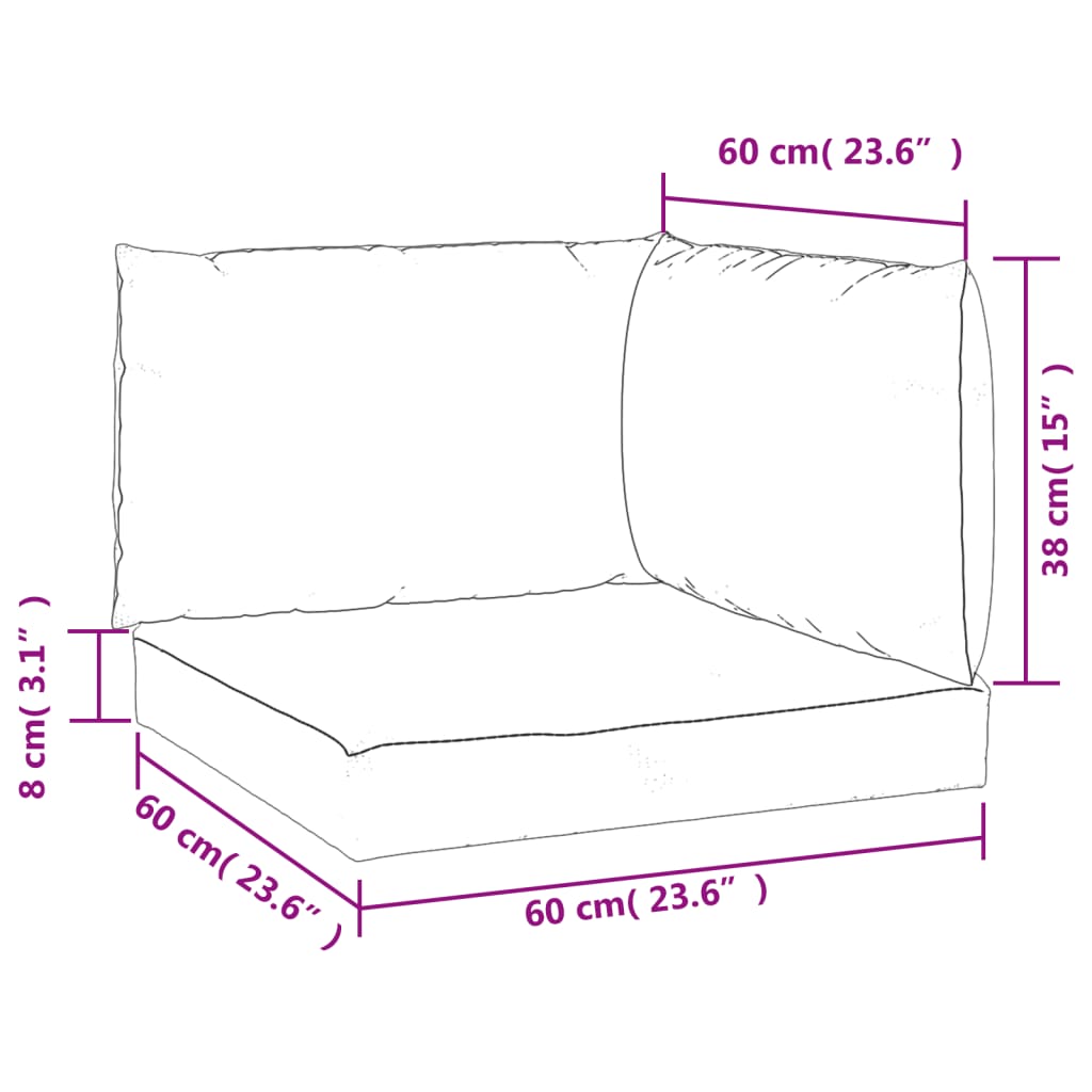 vidaXL Pallet Cushions 3 pcs Anthracite Oxford Fabric