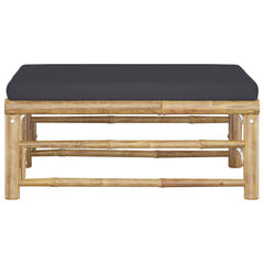 vidaXL Garden Footrest with Dark Grey Cushion Bamboo