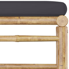 vidaXL Garden Footrest with Dark Grey Cushion Bamboo